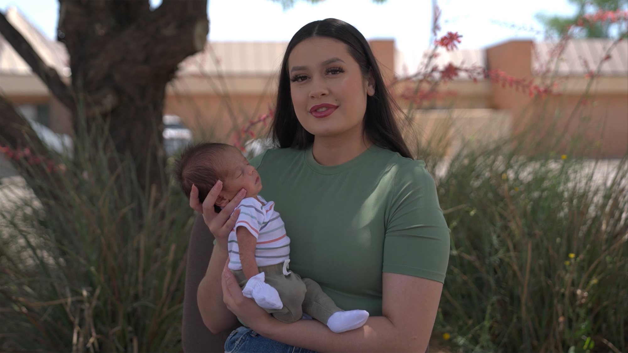Woman with infant