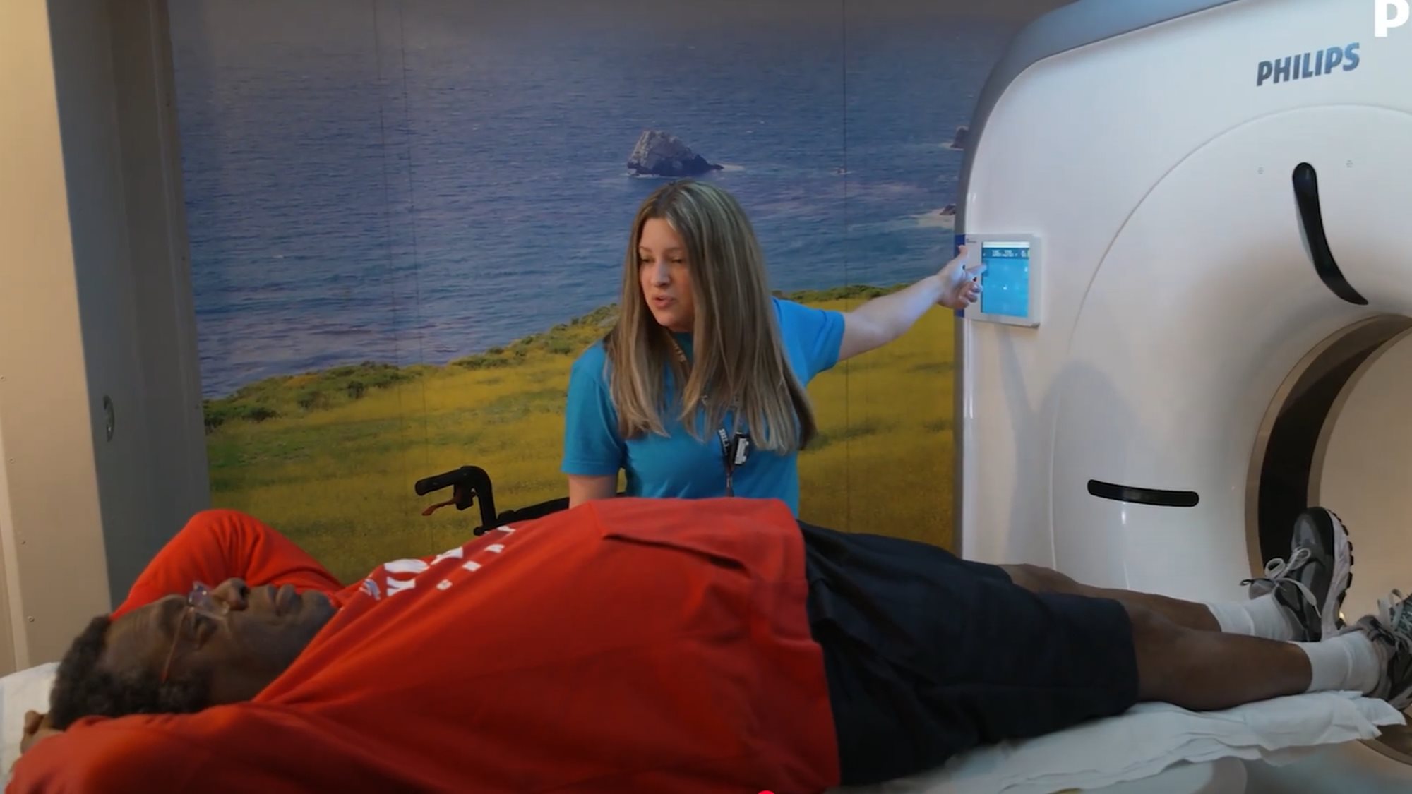 Patient and provider using MRI unit