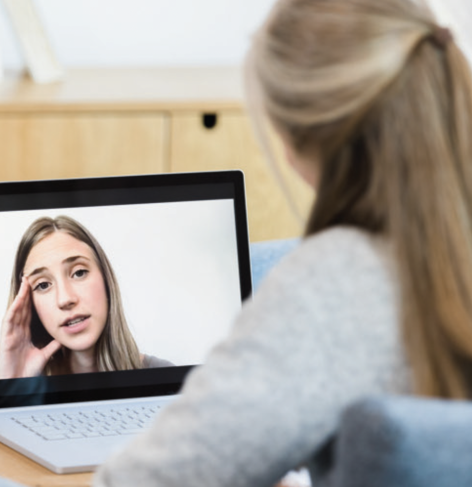 woman on video call